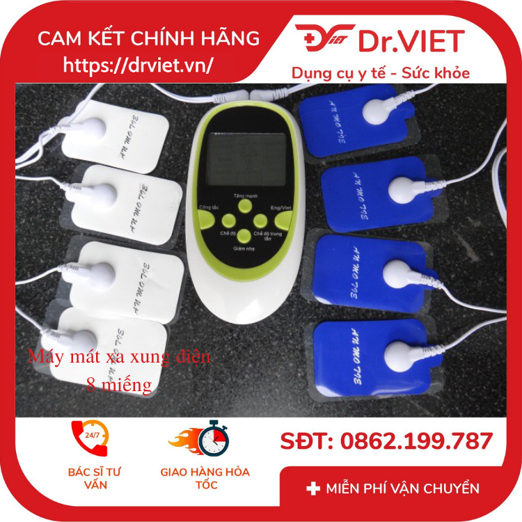 Máy xát xa xung điện 8 miếng - Dành cho người nhứt mỏi, đau cơ