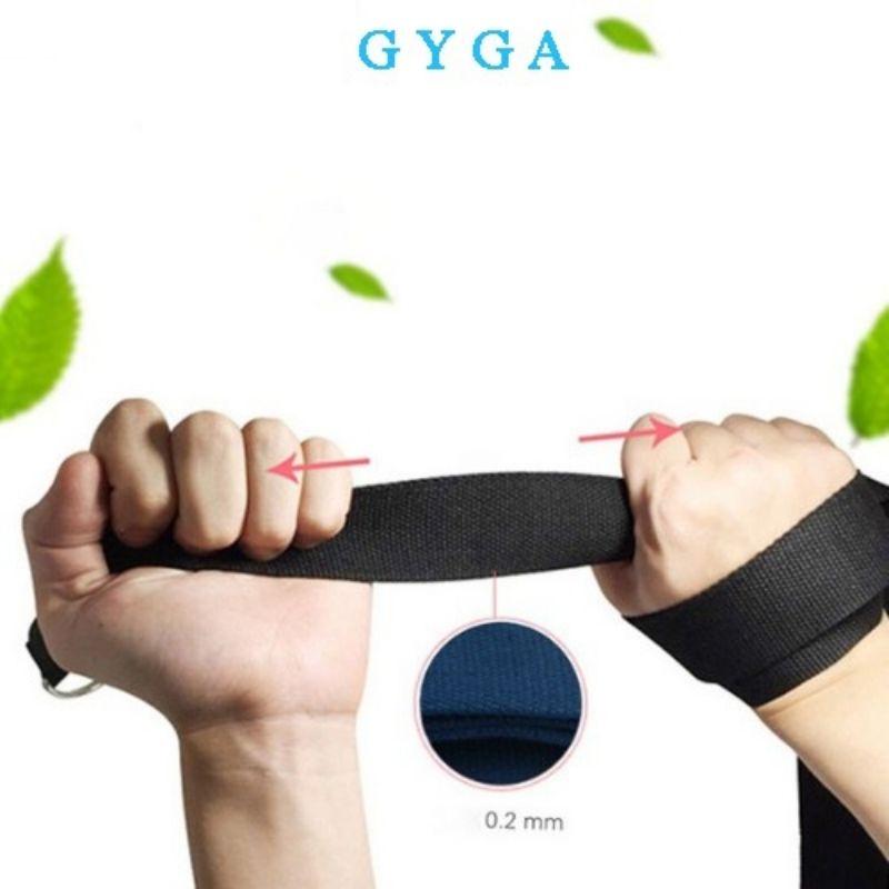 Dây đai yoga cotton dài 1,8m nhiều màu sắc có khoá kim loại có thể điều chỉnh hỗ trợ an toàn không trơn trượt GYGA