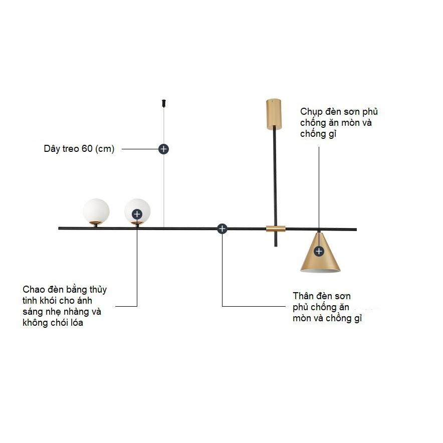 Đèn thả phong cách hiện đại, trang trí nội thất độc đáo - kèm bóng led chuyên dụng