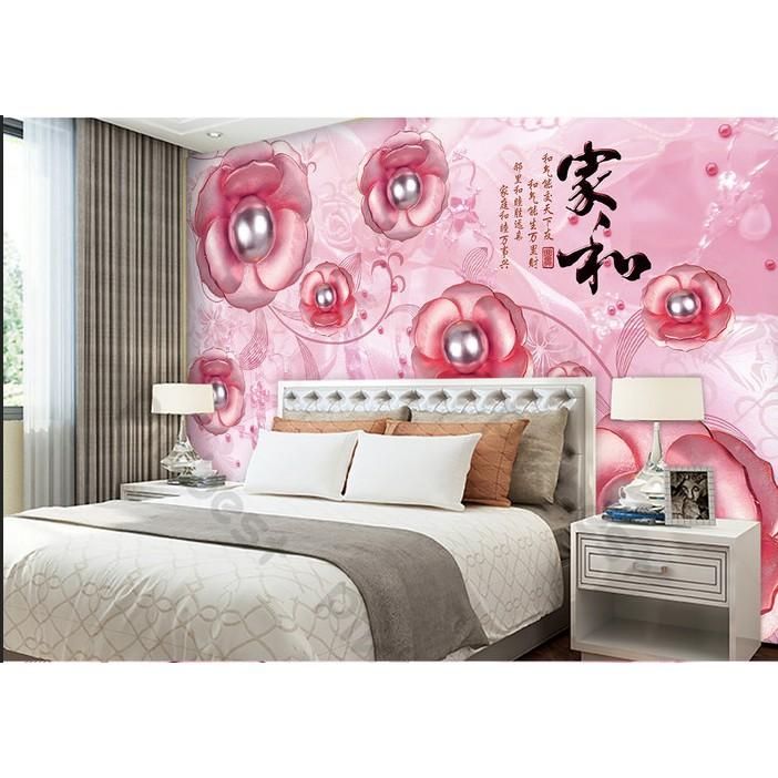 Tranh dán tường Hoa hồng thủy chung, tranh dán tường 3d hiện đại MS893854