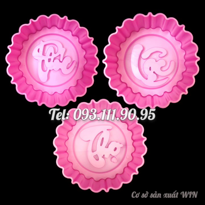 Bộ 3 khuôn ép xôi hình tròn Phúc Lộc Thọ - Loại 13 cm – Mã số Q 1732