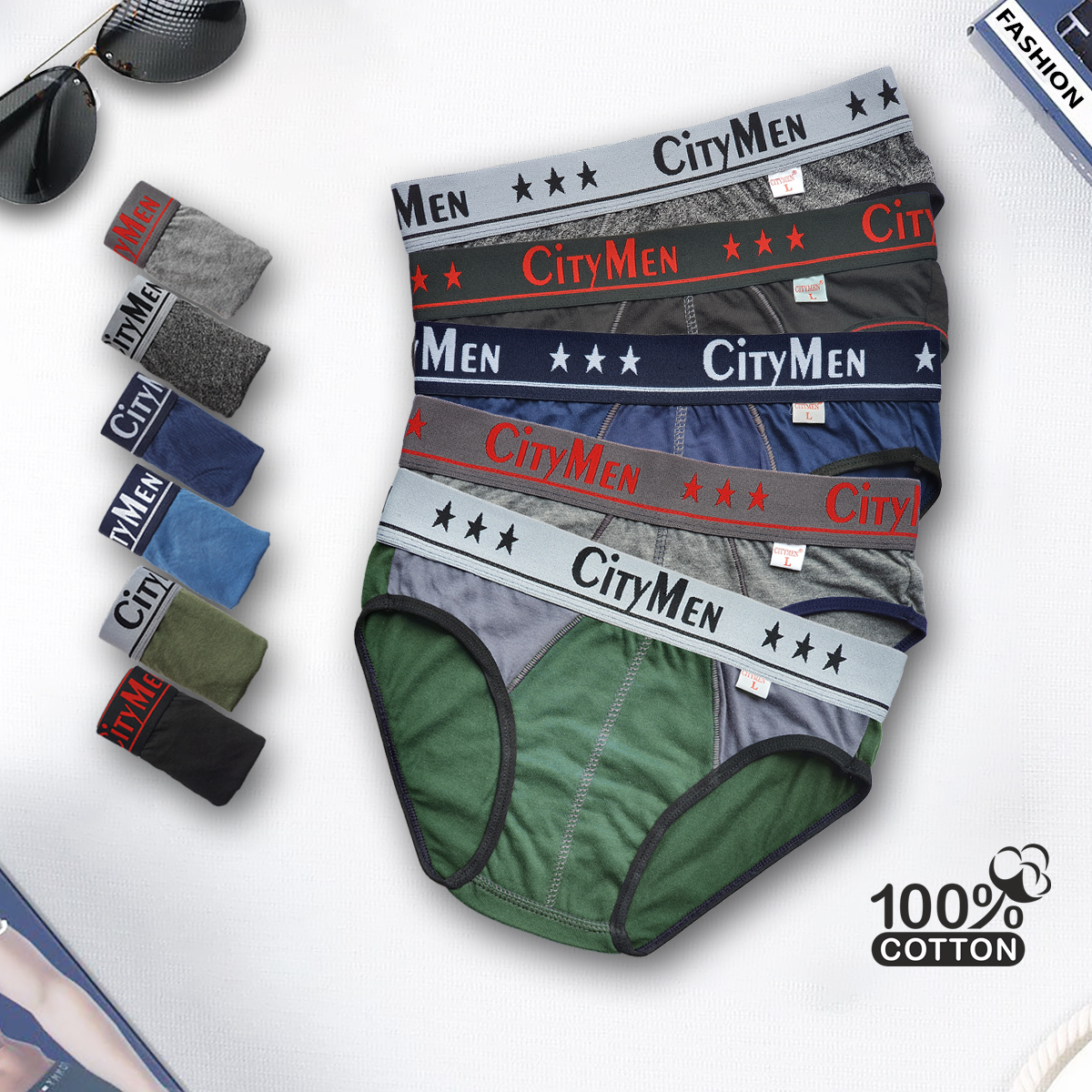 Combo 10 Quần Lót Nam vải cotton 2 chiều co giãn lưng CITYMEN, màu ngẫu nhiên, đồ lót - LMTK-CTM2C