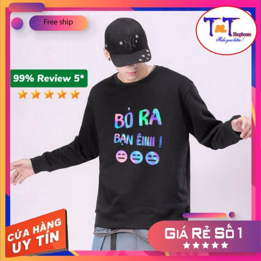 AS12 Áo Sweater Unisex ️/Áo nỉ Ulzzang phản quang unisex dài tay nam nữ - Bỏ Ra Bạn Êiii