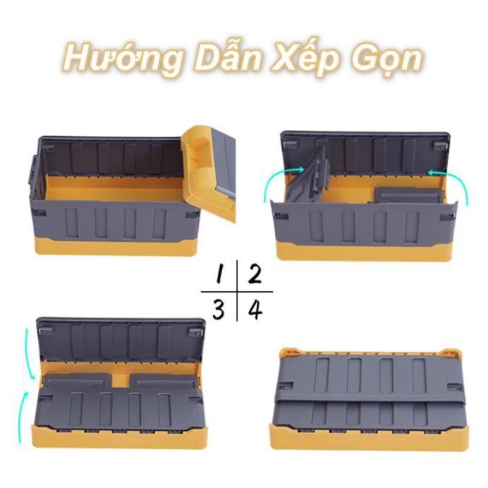 FOLDING BOX DURABLE - Hộp đựng 75L xếp gọn du lịch, picnic ( Tặng kèm 2 túi chống thấm )- Home and Garden