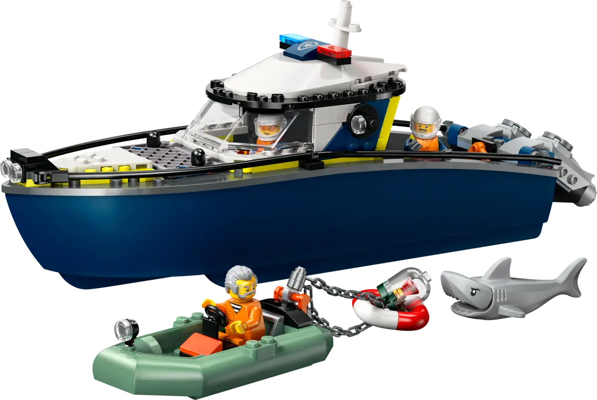 Đồ Chơi Lắp Ráp Tàu Cảnh Sát - Truy Bắt Tội Phạm - Lego City 60456 (264 Mảnh Ghép)