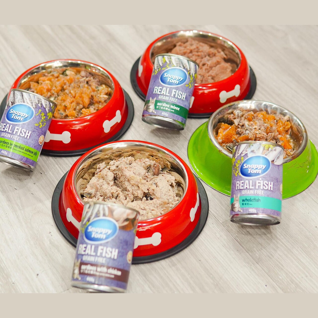 Pate Snappy Tom Real Fish - Pate thịt cá nguyên con cho mèo mọi lứa tuổi lon 400g