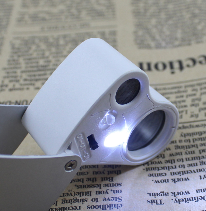 Kính lúp cầm tay độ phóng đại 30-60 lần có đèn led trợ sáng Version 2