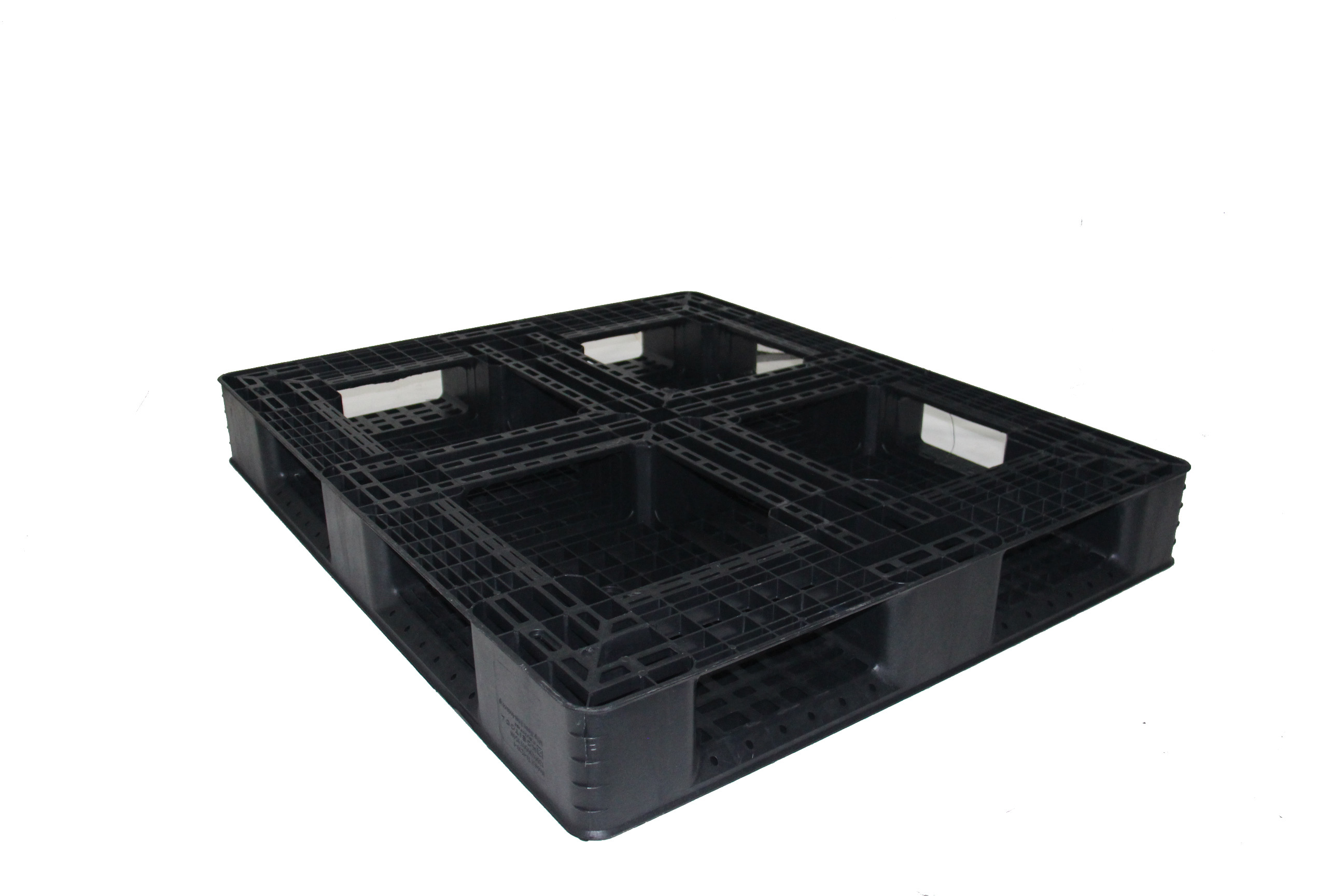 Pallet Nhựa Khôi Việt 1200 × 1000 × 150mm chân 4 thanh giằng màu đen