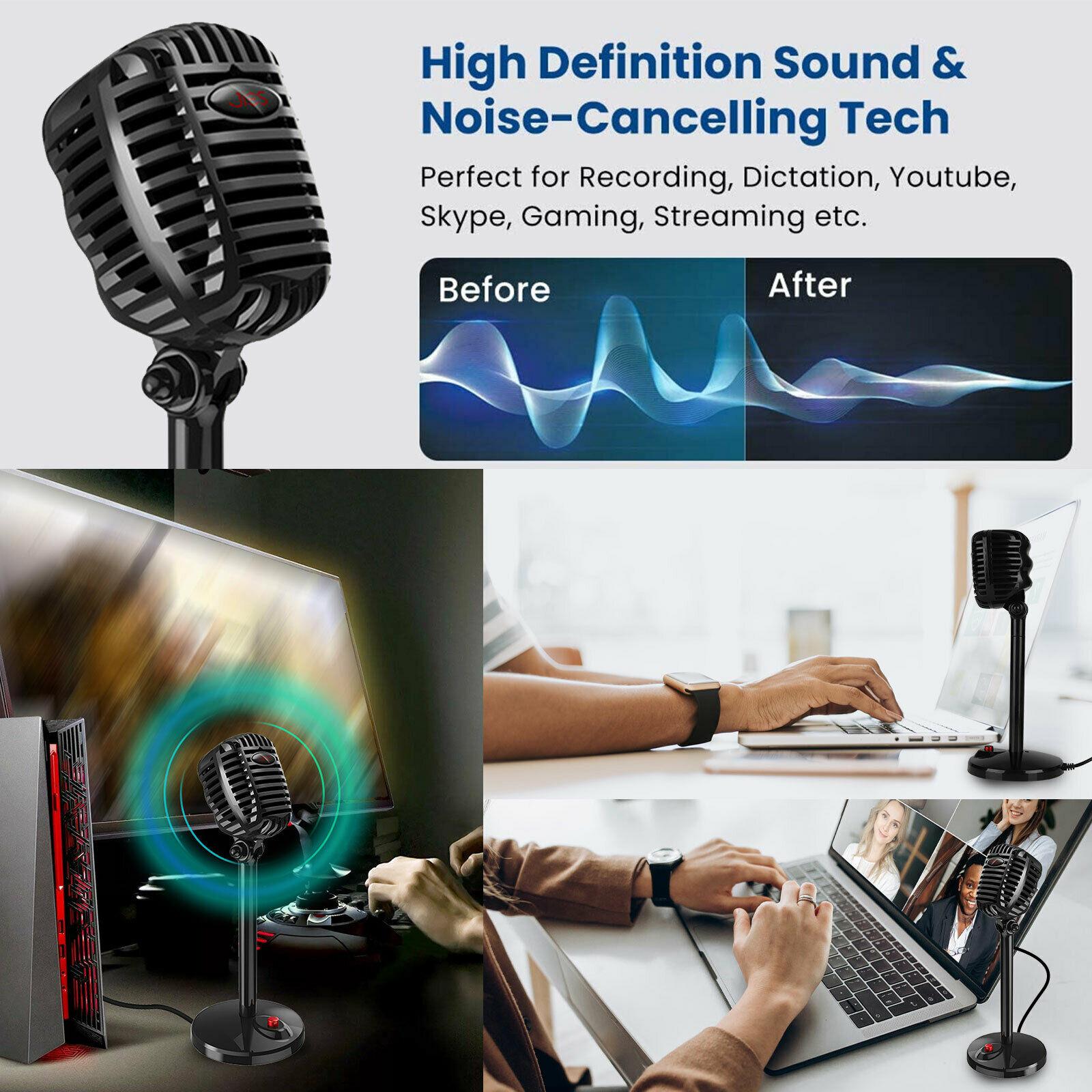 USB Microphone Omnidirectional Condenser Podcast PC Mic USB Plug and Play for Vocal, YouTube, Livestream, Recording and Studio