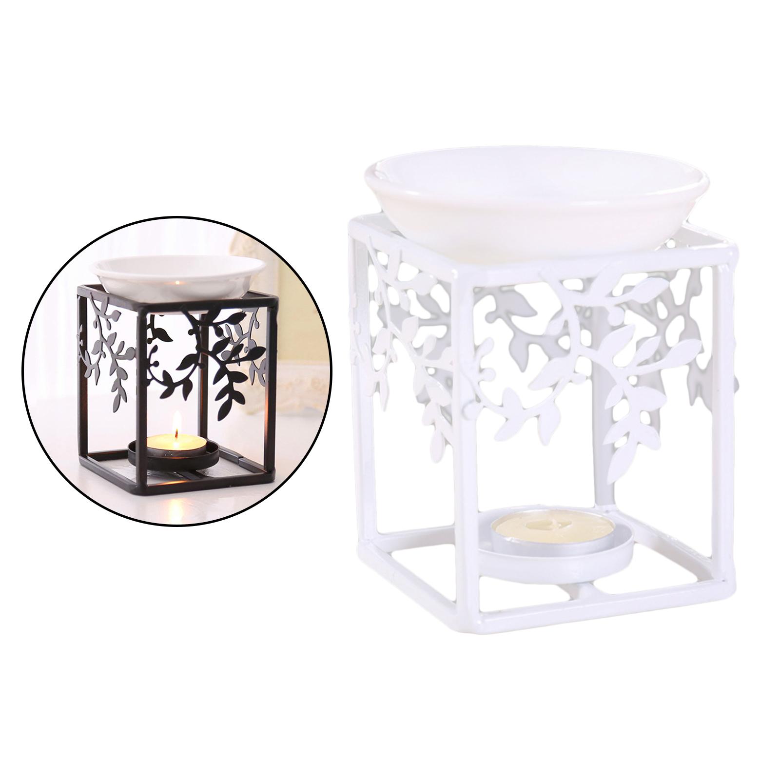 Tealight Candle Holder Essential Wax Melt Fragrance Oil Burner Warmer Black