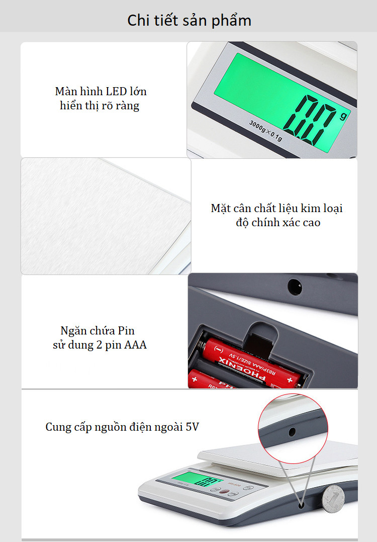 Cân điện tử thông dụng cao cấp, trừ bì tiện lợi