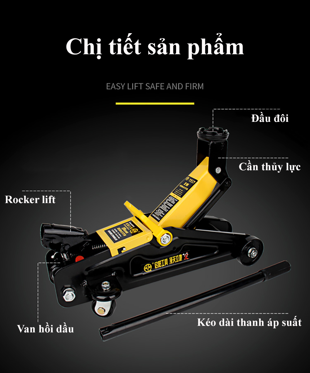 Kích Cá Sấu ABG 2 Tấn Chiều Cao Tối Thiểu 130mm Chiều Cao Tối Đa 330mm Con Đội Cá Sấu 2 Tấn Kích Thủy Lực Dùng Để Nâng Các Vật Nặng, Kích gầm Ô Tô - Hàng Chính Hãng.