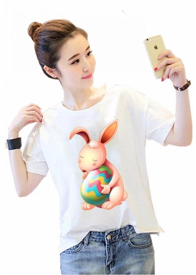 Áo Thun Nữ - Hạnh Phúc - Chú Thỏ Dễ Thương