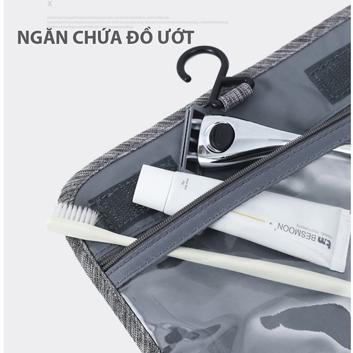 Túi đựng đồ trang điểm nhiều ngăn, đựng mỹ phẩm và đồ dùng cá nhân - Màu Đen