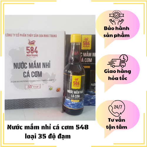 Đặc Sản Nha Trang - Thùng 6 Chai Nước Mắm 584 Nha Trang 35 Độ Đạm, Nước Mắm Cao Cấp Nguyên Chất Đậm Đặc Seavy Thùng 6 Chai 500ml/chai