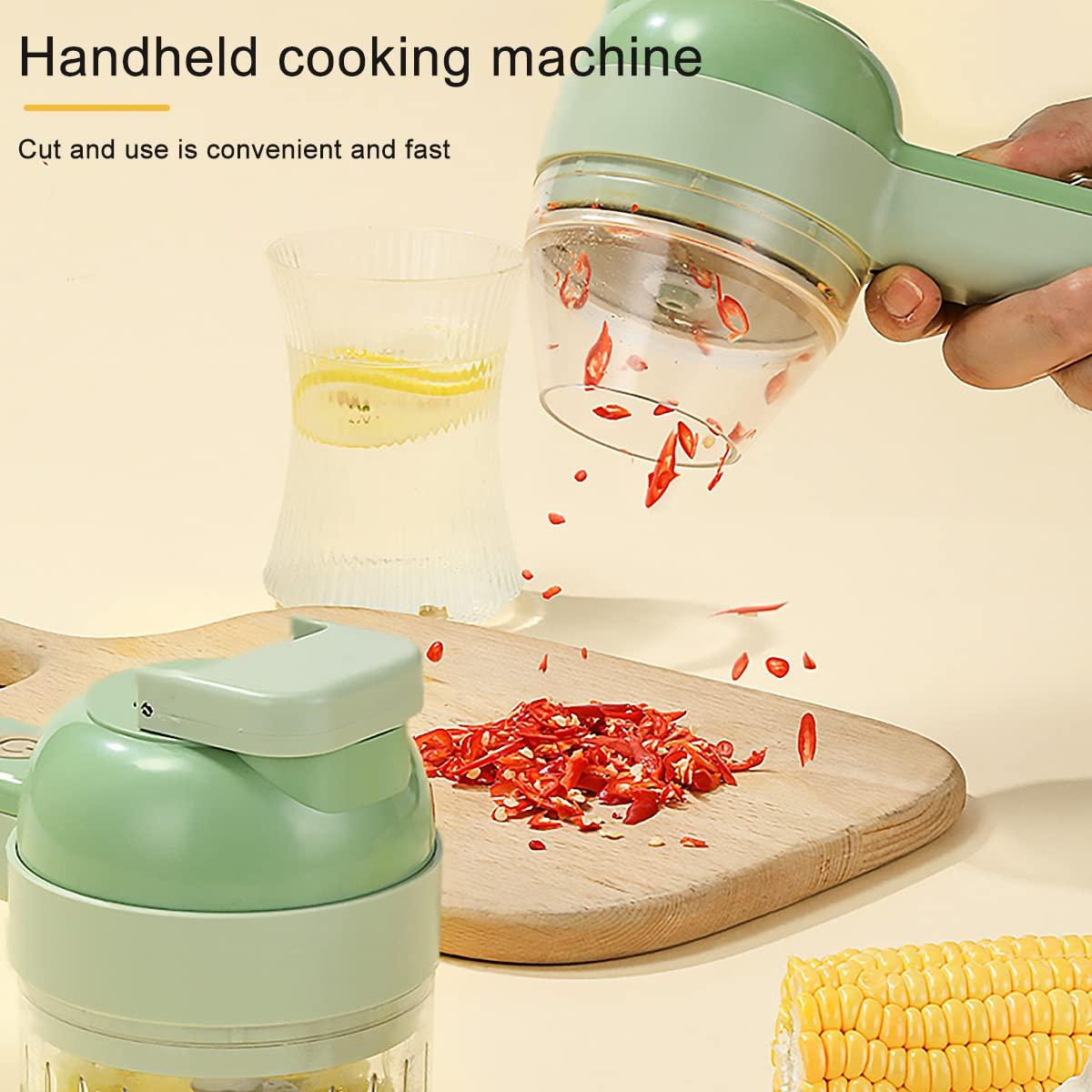 Máy xay điện không dây, Bộ máy ép tỏi mini cầm tay, Bộ xử lý xay rau củ với bàn chải làm sạch cho hành gừng tiêu