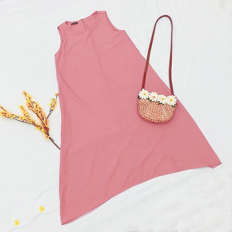 Đầm váy suông hồng ruốc