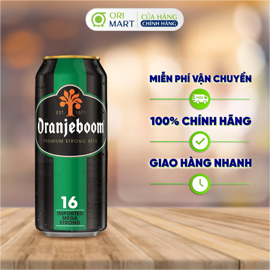 Bia Lon Oranjeboom Premium Mega Strong Beer 16% Hương Vị Mạnh Mẽ Nhập Khẩu Từ Châu Âu ORIMART 500ml