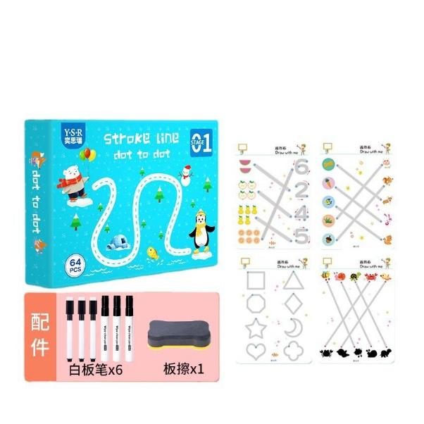 Đồ chơi bộ tập tô vẽ thông minh xóa được - đồ chơi giáo dục montessori giúp bé tập tô kèm bút dạ giúp phát triển tư duy