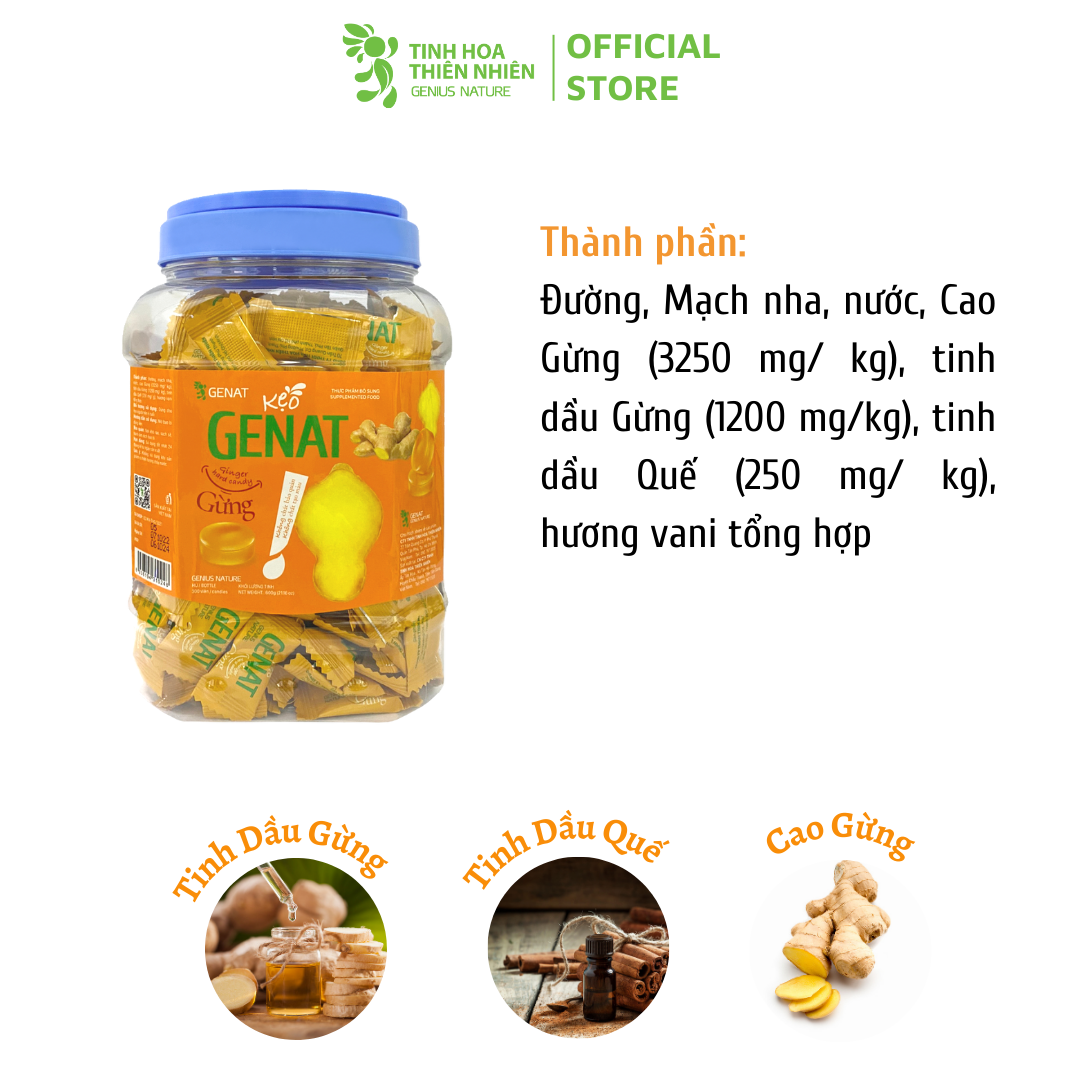 Kẹo Gừng Genat (Hủ 300 viên) - Giao 2H HCM