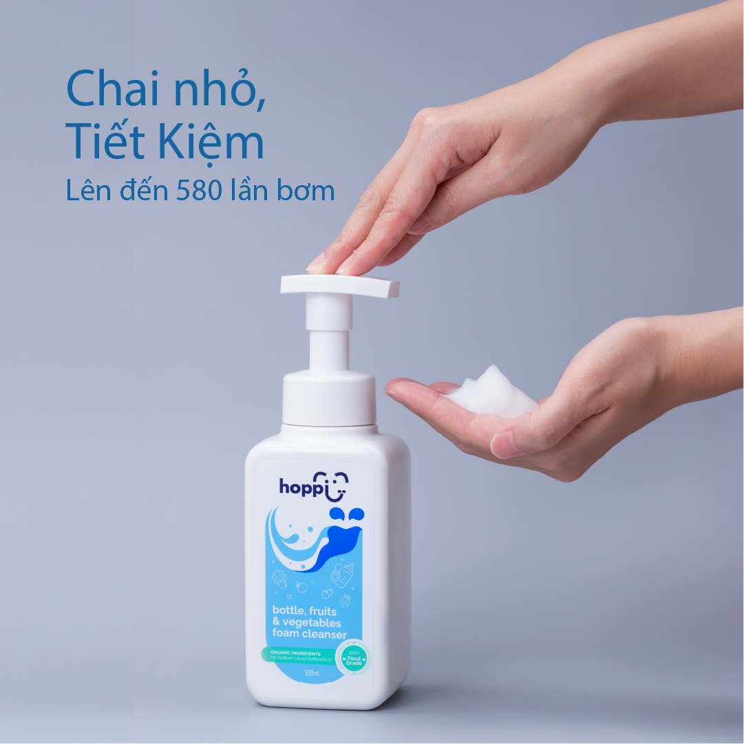 Nước rửa bình sữa và trái cây rau củ Hoppi 500ml