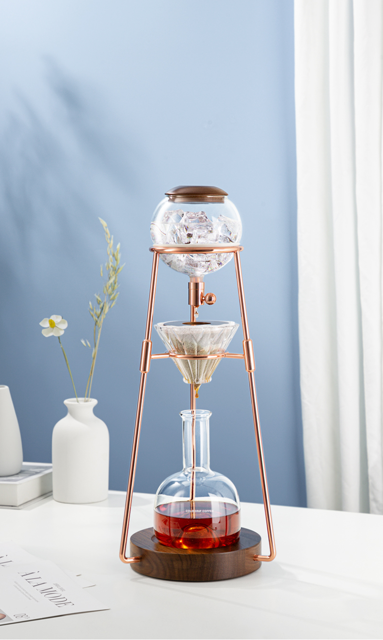 [Hàng chính hãng Hero] - Tháp pha cà phê Hero DingYuan Ice drip coffee maker / Rose Golden 500ml