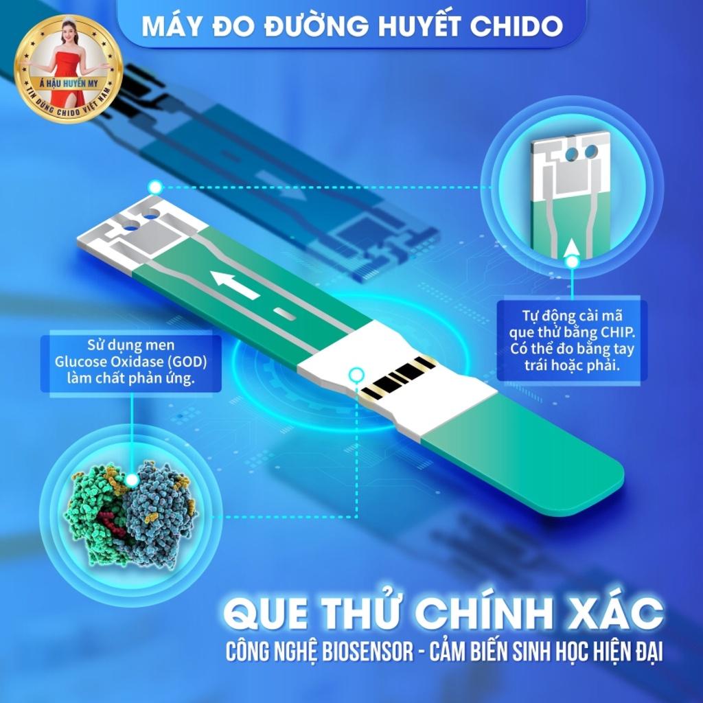 Que Thử Đường Huyết CHIDO GLS - 79 Tặng Kèm Kim Lấy Máu, Hộp 50 que