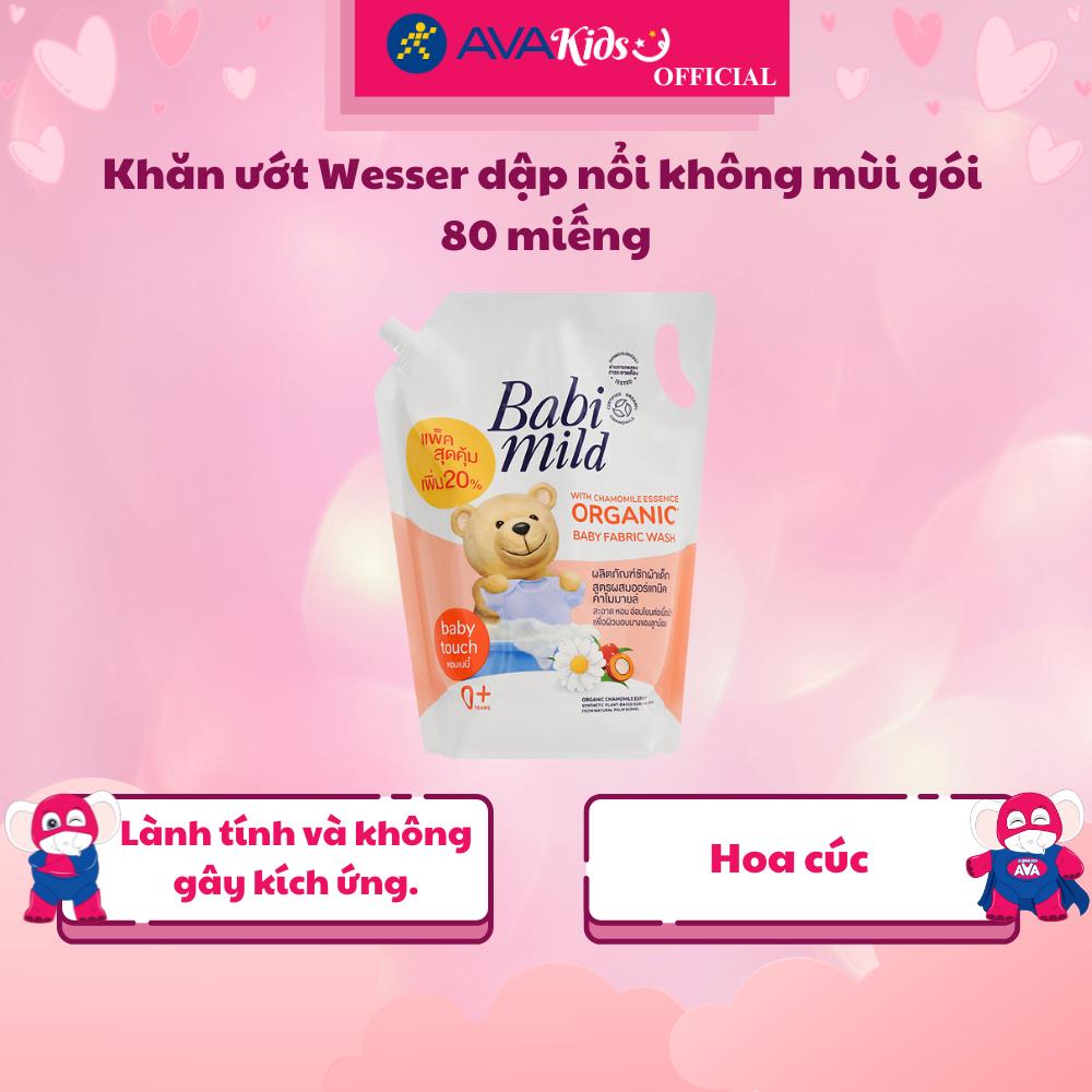 Nước giặt quần áo cho bé Babi Mild hương hoa cúc túi 2.4 lít - Hàng Chính Hãng