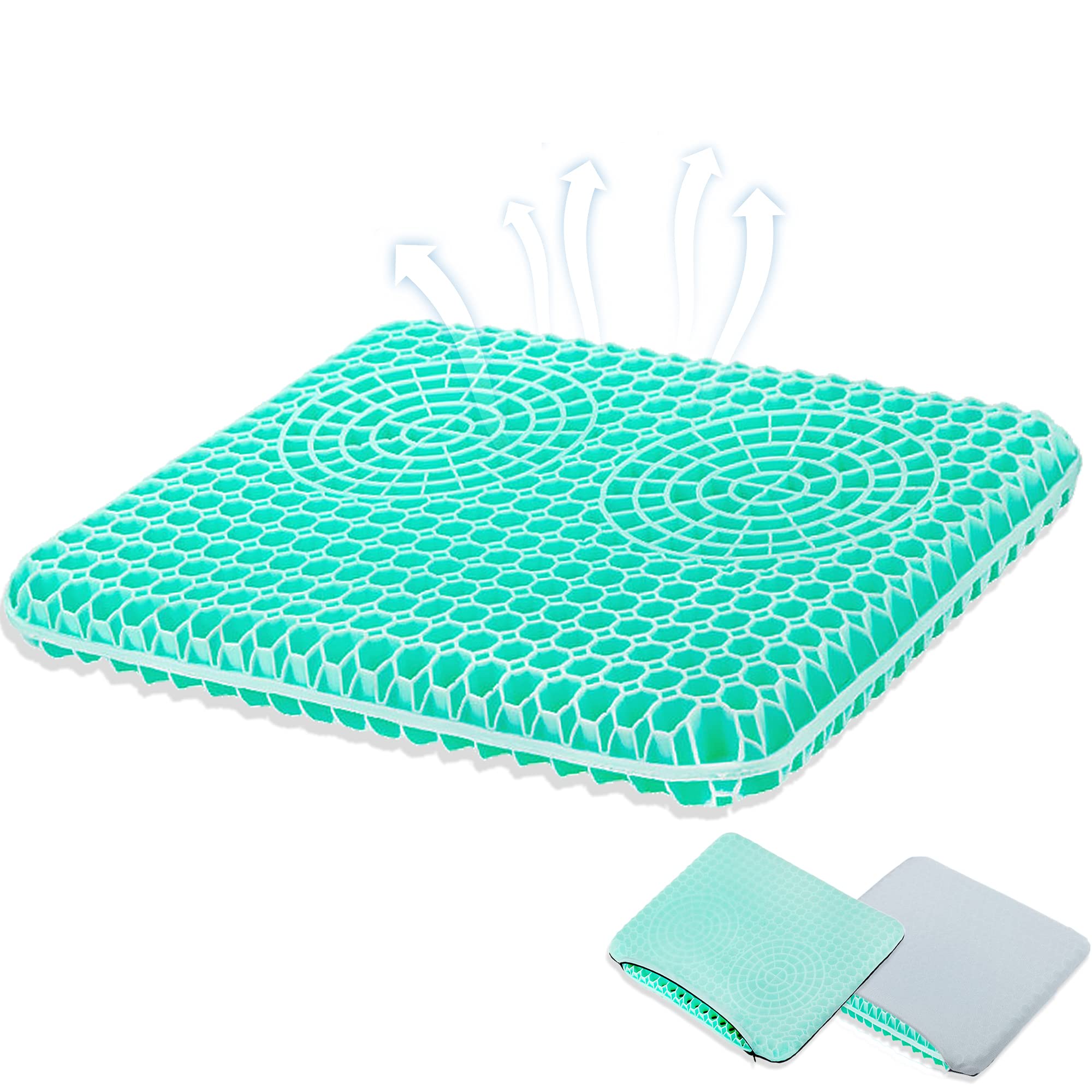 Đệm lót ghế cấu trúc tổ ong, thiết kế 2 lớp thoáng khí Gel Cushion 1100gram(43 x 37 x 4 cm)