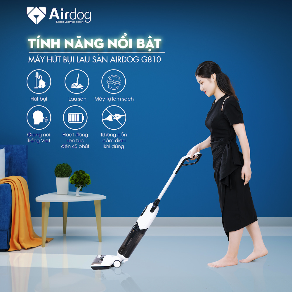 Máy hút bụi lau nhà Airdog GT810 - Bảo hành chính hãng 12 tháng - Hàng nhập khẩu