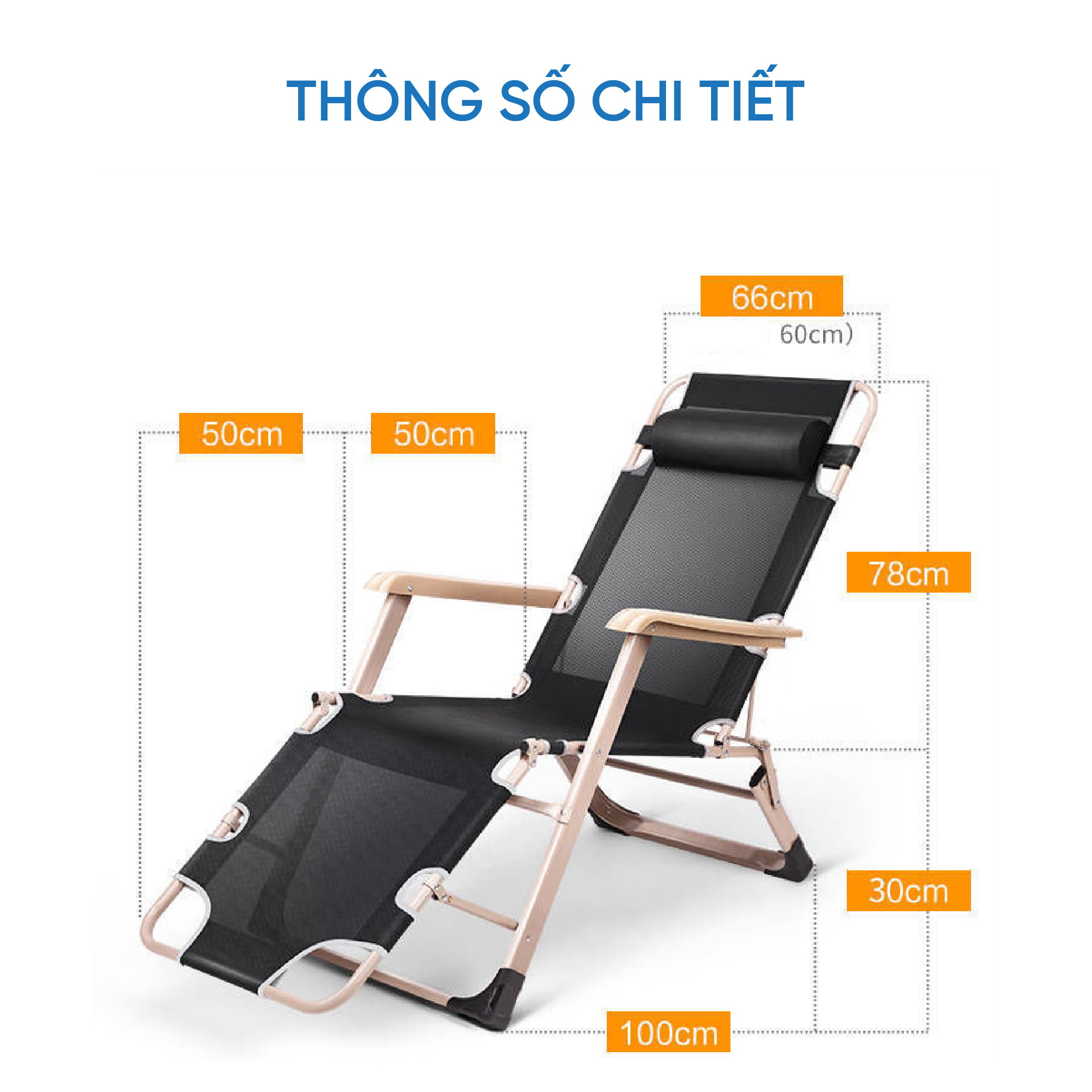 Ghế Thư Giãn, Ghế Ngủ Văn Phòng Gấp Gọn Takara TG-10 Khung Thép chắc chắn