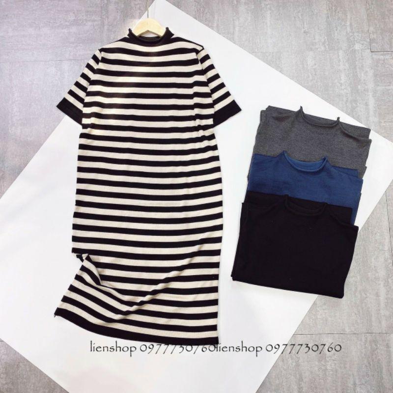 Váy len cổ tròn dài quảng châu nhiều màu