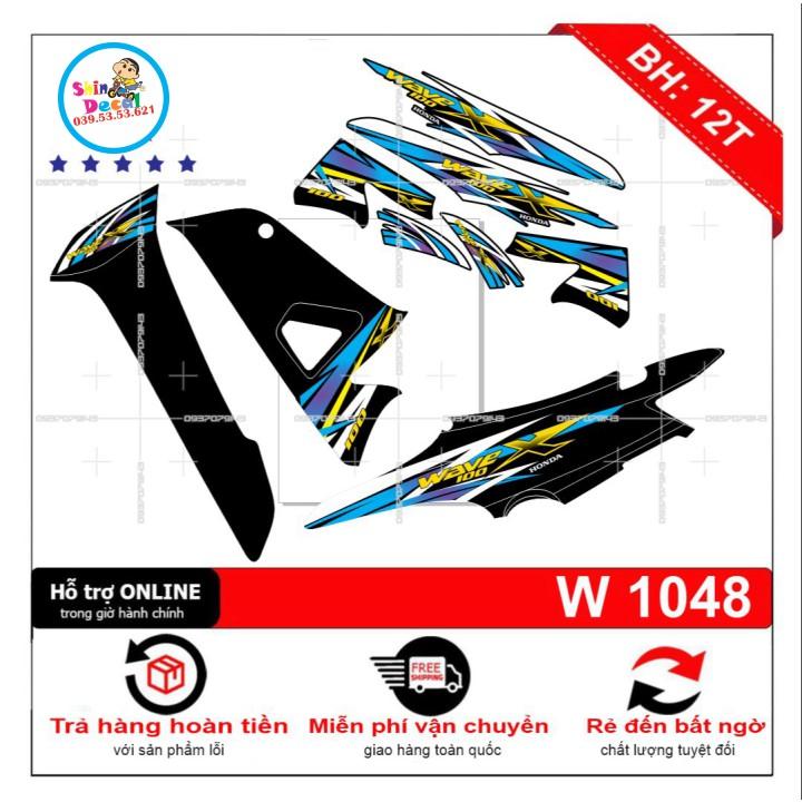 Tem rời wave X 100 2016 dán xe đen