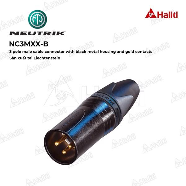 Jack Canon đực Neutrik NC3MXX-B - Jack canon 3 chân XLR mạ vàng, hàng chính hãng - Haliti Phụ kiện Official Store