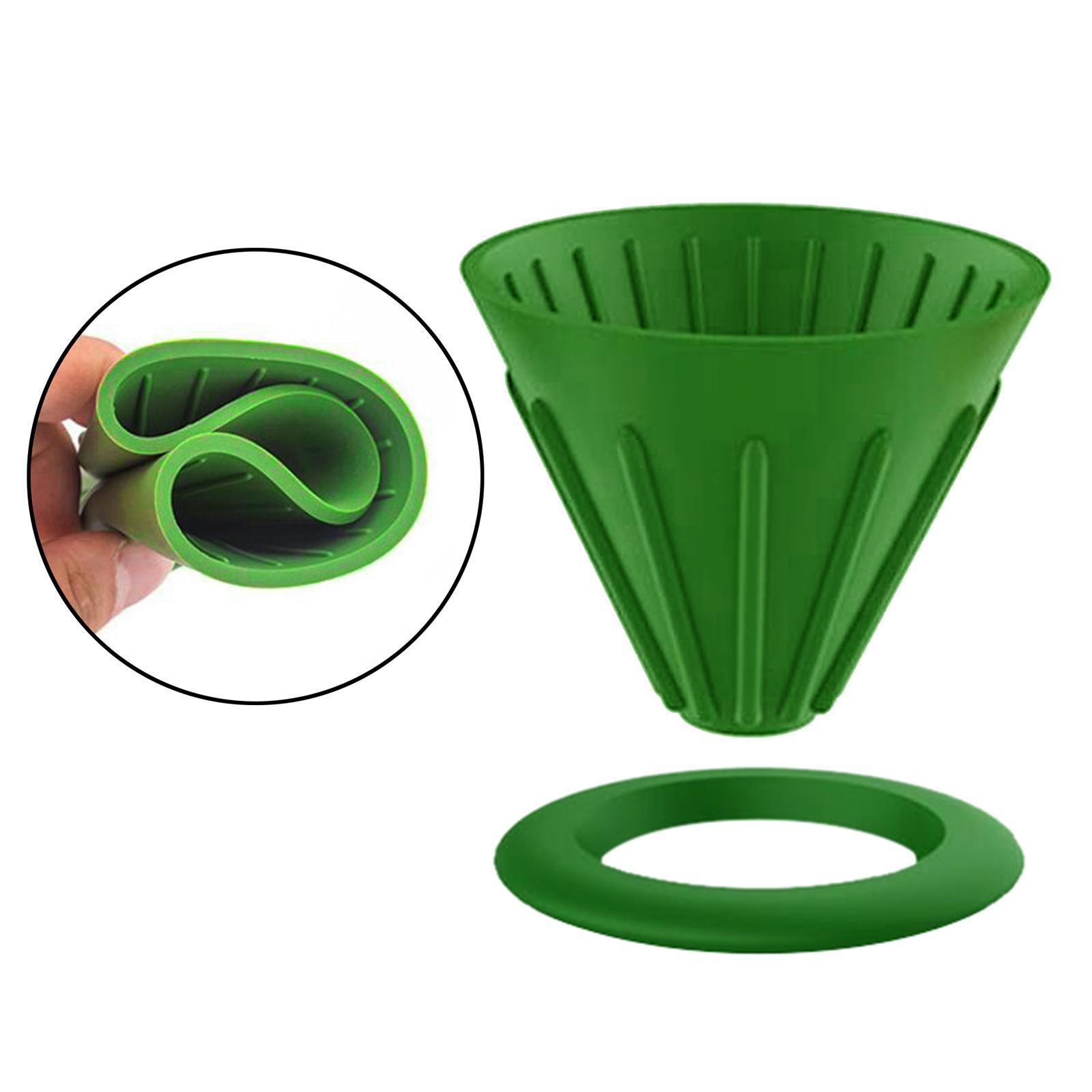 2 Pieces Foldable Silicone Coffee Dripper Coffee Filter Cup for Home Office