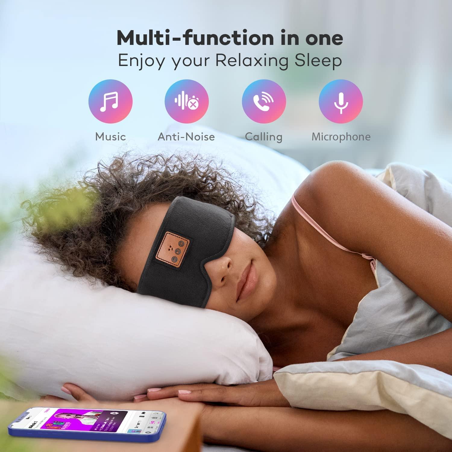Mặt nạ ngủ Mặt nạ ngủ Bluetooth không dây với tai nghe Bluetooth, ức chế tiếng ồn, tai nghe ngủ 3D Bluetooth với loa âm thanh nổi HD để ngủ, quà tặng cho đàn ông nữ
