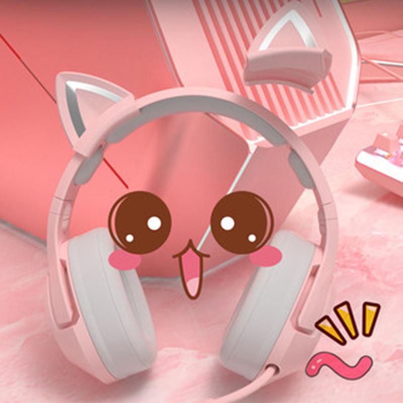 Mới K9 Hồng Chơi Game Có Dây Tai Nghe Tai Mèo Tai Nghe Có Micro HiFi 7.1 Kênh Chơi Game Âm Nhạc Tai Nghe Cho Máy Tính Xách Tay