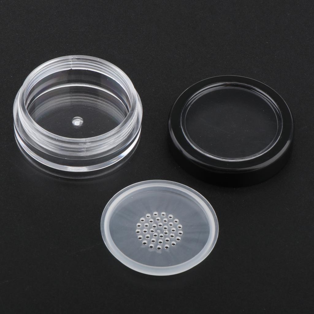 10x Empty Loose Powder Container Powder Puff Case Cosmetic Storage Jars