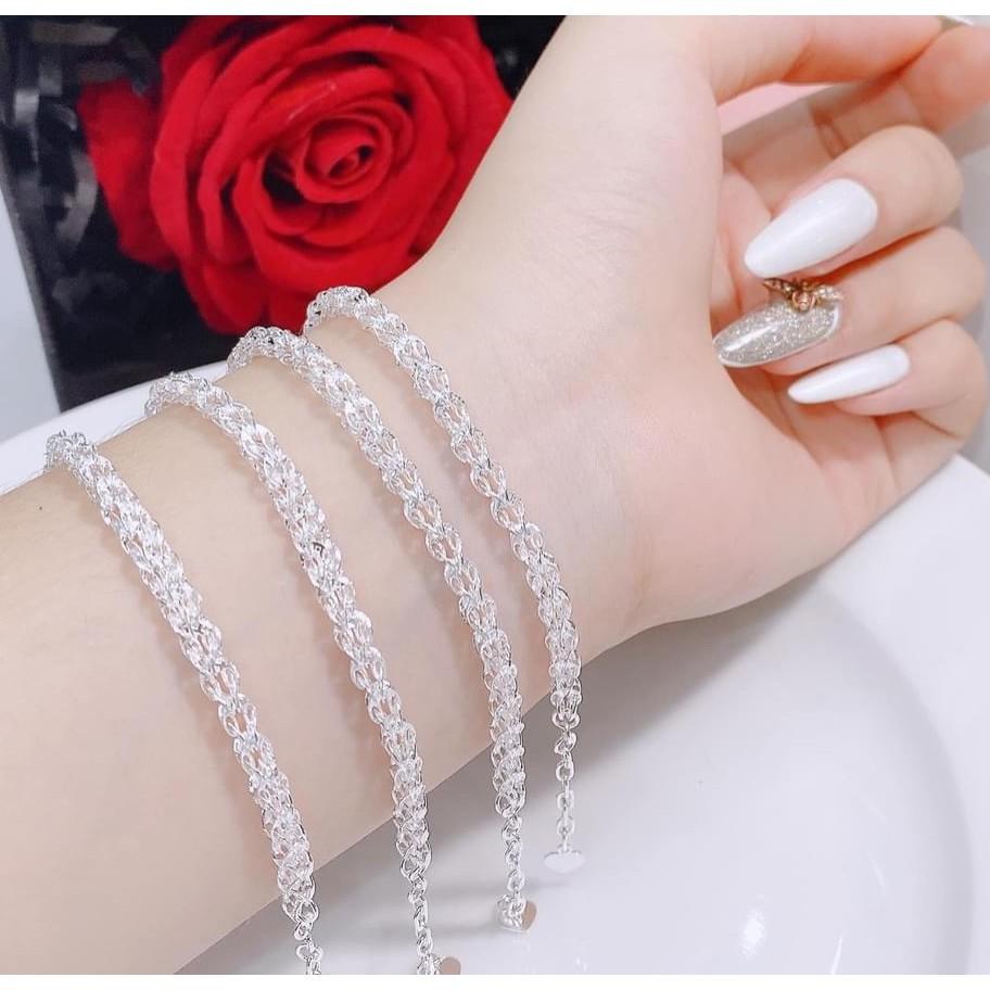 Lắc tay nữ bạc đẹp 925 , dáng đuôi phụng - Lắc tay chuẩn bạc , kiểu dáng ôm tay,có thể chỉnh dài ngắn-bạc pmj