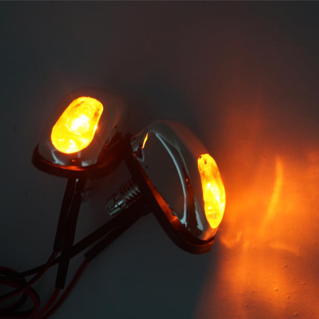 3xPair Car Hood Windshield Spray Nozzle Wiper Washer With LED Light Yellow