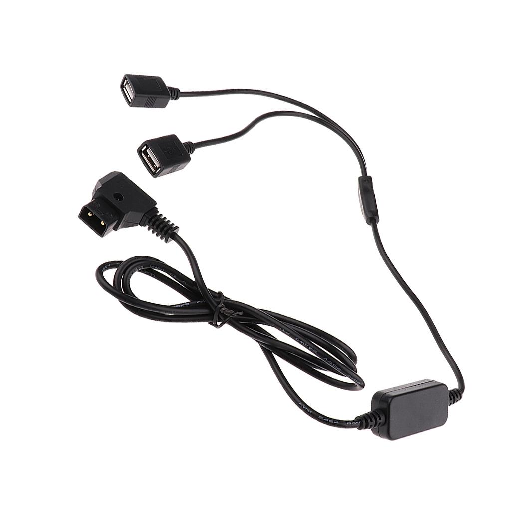 Male D-Tap Power Tap to 2 Female DC5V USB Adapter for Photography Power