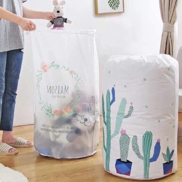 Túi đựng chăn màn quần áo đa năng chống ẩm xuất Nhật dây rút 85x40cm
