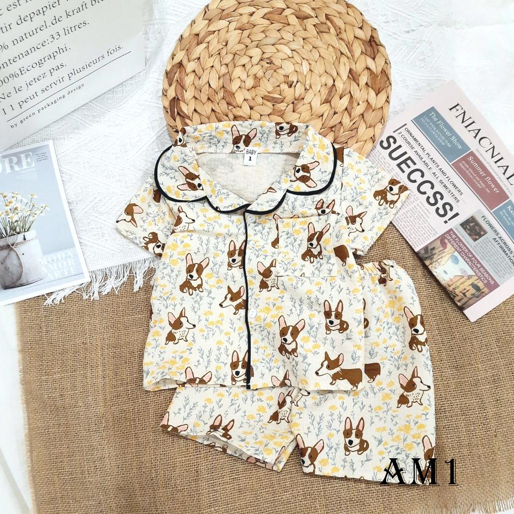 Đồ bộ quần áo pijama chất đũi xốp cho bé QATE898