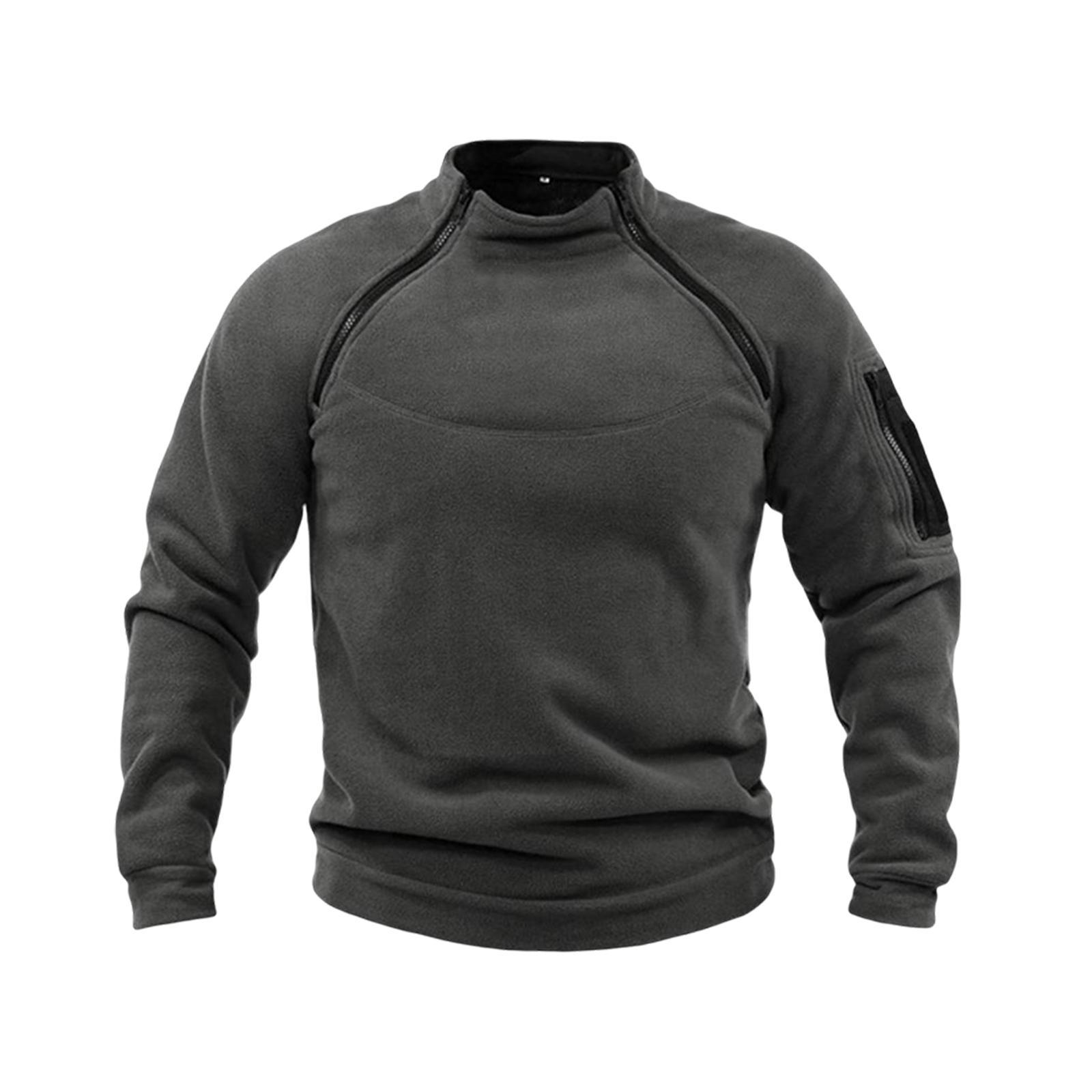 Men Jacket Zipper Pullover Sweatshirt Clothes Thermal Fashion for Fishing