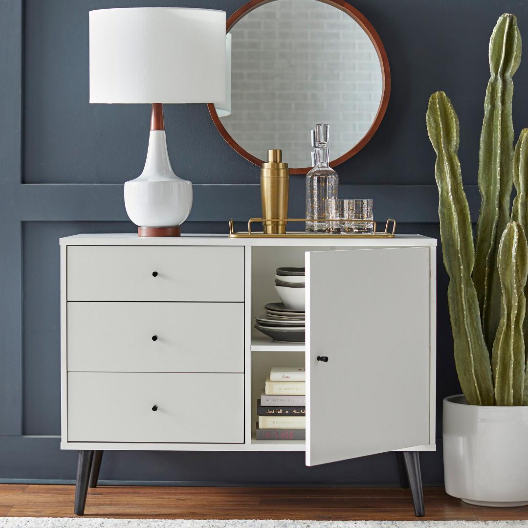 Tủ phòng ăn gỗ hiện đại SMLIFE Dustin | Gỗ MDF dày 17mm chống ẩm | D100xR50xC60cm