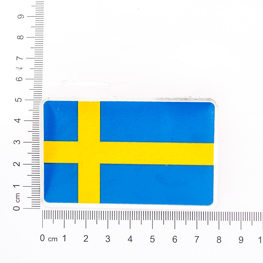 Sticker hình dán metal cờ Thụy Điển Sweden - Miếng lẻ