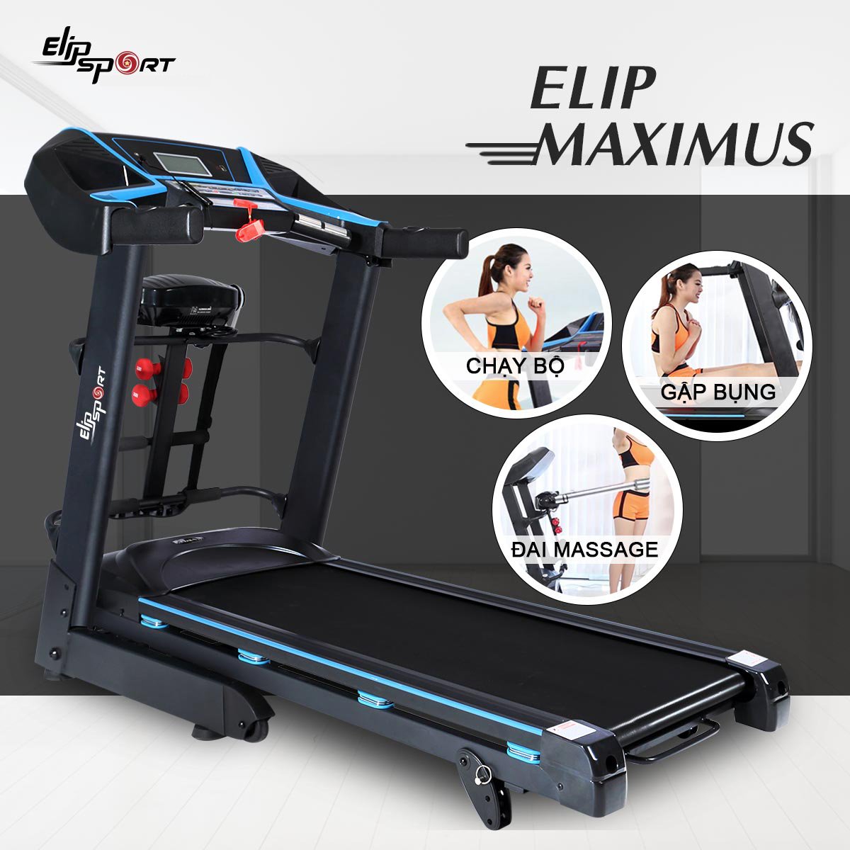 Máy Chạy Bộ Điện Đa Năng Elip Maximus