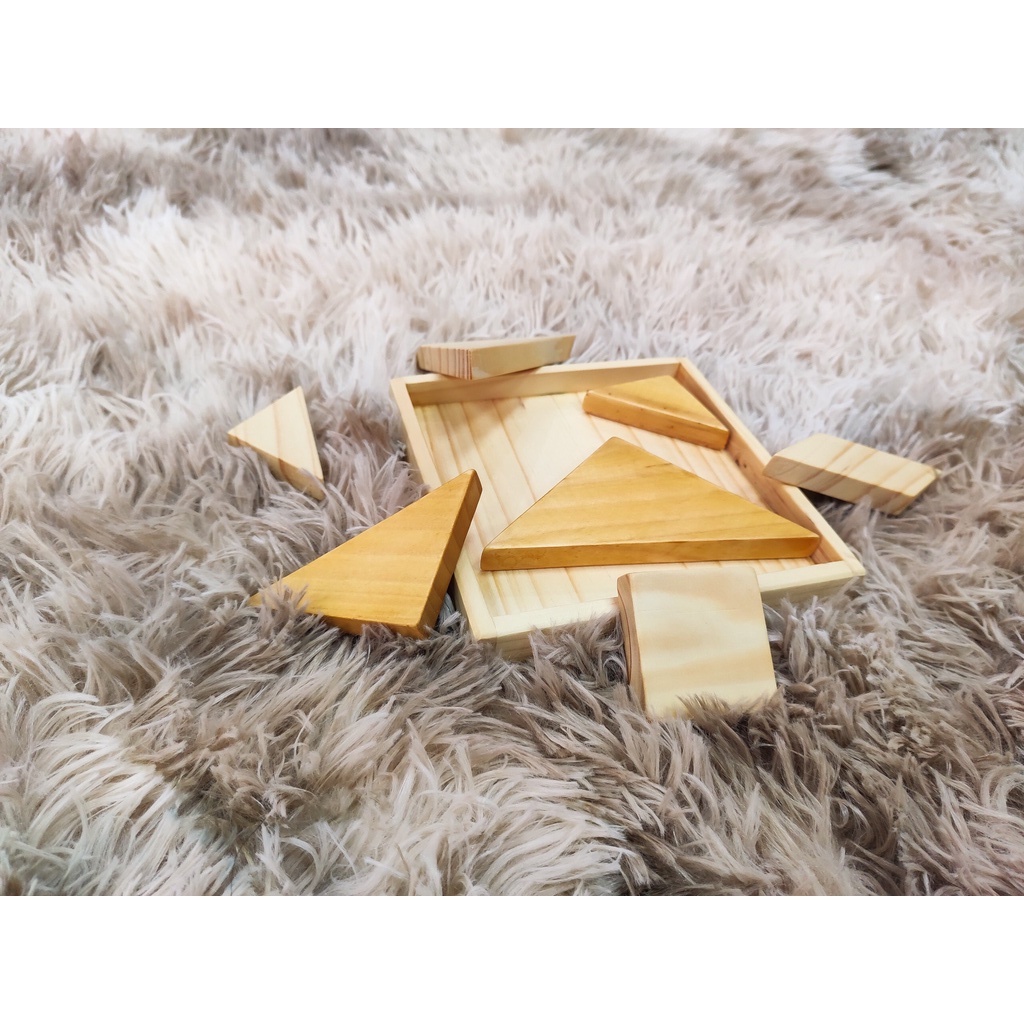 Bộ ghép hình tangram 7 miếng bằng gỗ - 5saokids