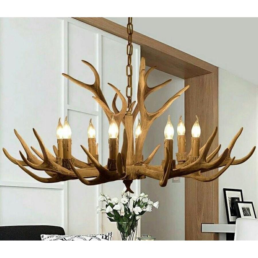 Đèn chùm sừng hươu 8 bóng