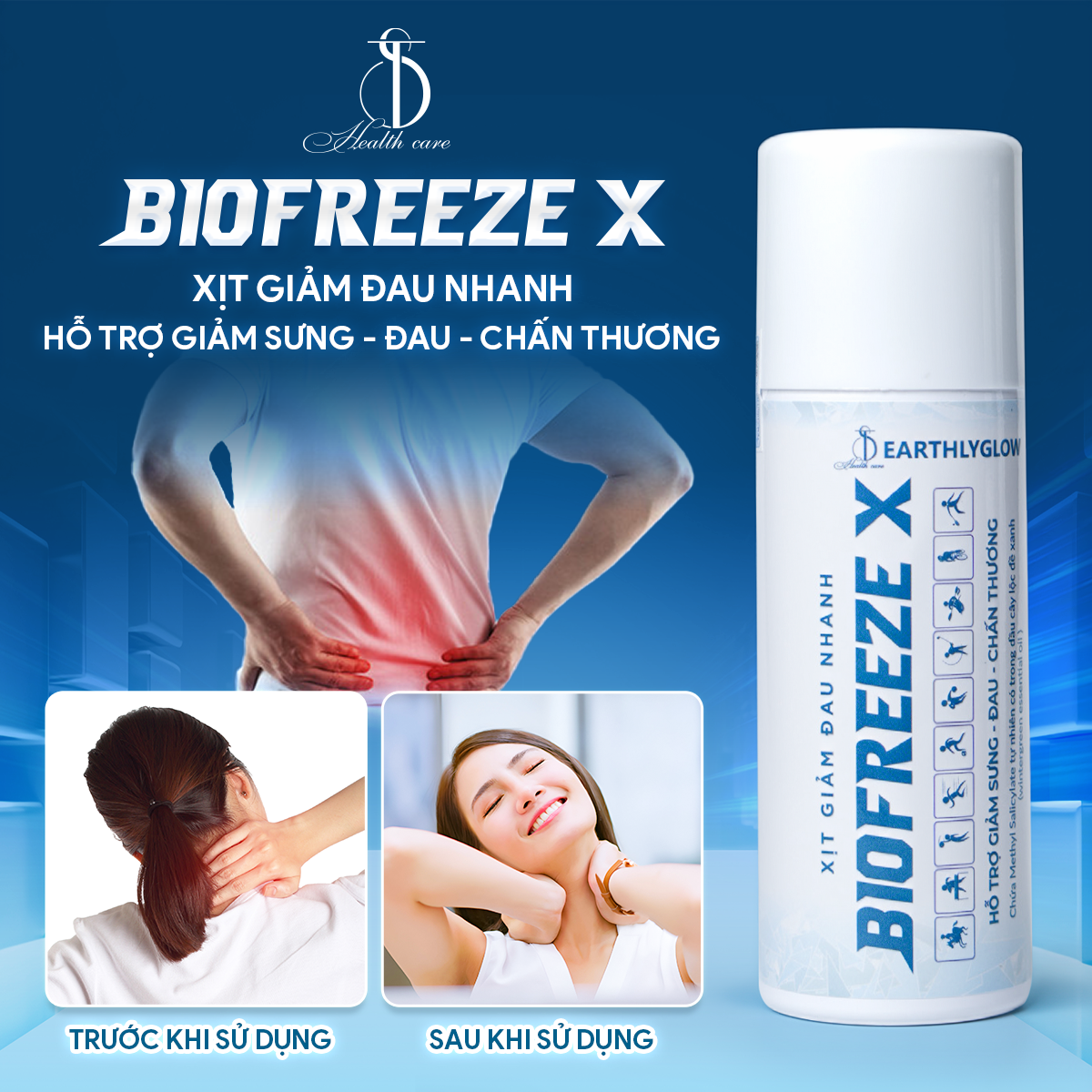 XỊT GIẢM ĐAU NHANH BIOFREEZE 150 ML HỖ TRỢ GIẢM SƯNG - ĐAU - CHẤN THƯƠNG THỂ THAO